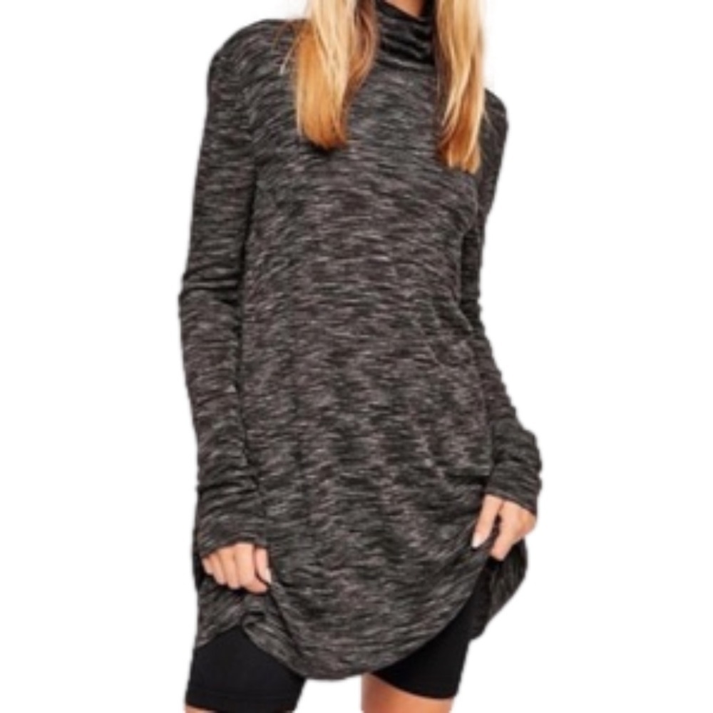 FREE PEOPLE NWT We The Free Stonecold Sweater Tunic Top Size Small in Bllack